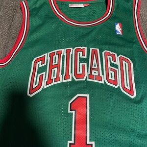 Mitchell & Ness Green and Red Chicago Bulls Jersey
